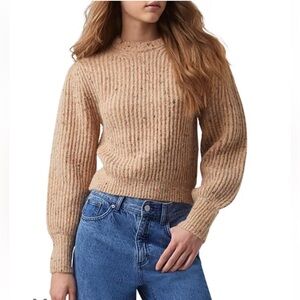 French Connection Natalya Sweater size M Speckled, Camel color wool